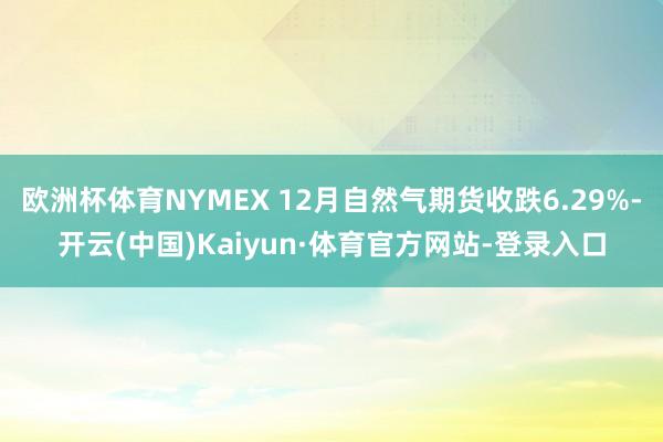欧洲杯体育NYMEX 12月自然气期货收跌6.29%-开云(中国)Kaiyun·体育官方网站-登录入口