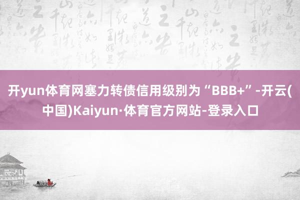 开yun体育网塞力转债信用级别为“BBB+”-开云(中国)Kaiyun·体育官方网站-登录入口