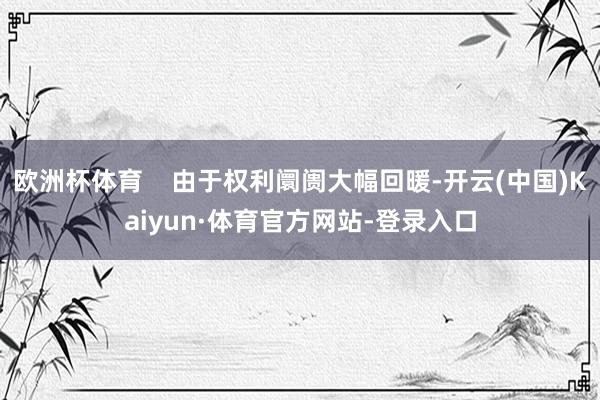 欧洲杯体育    由于权利阛阓大幅回暖-开云(中国)Kaiyun·体育官方网站-登录入口